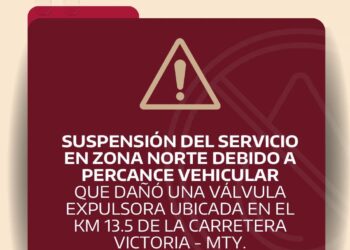 Accidente vial deja sin agua a colonias y fraccionamientos del norte de Cd. Victoria