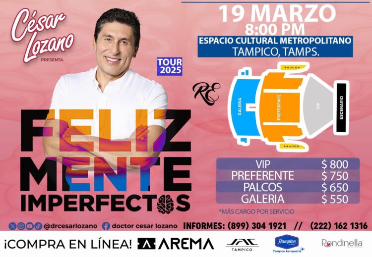 Invita DIF Tamaulipas a la conferencia “Feliz Mente Imperfectos” de César Lozano