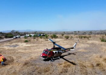Atacan por aire incendio en Güémez