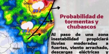 Alertan por tormentas en varios municipios fronterizos de Tamaulipas