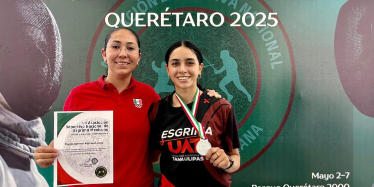 Regina Pedraza, orgullo de la UAT, brilla en el nacional de esgrima 2025