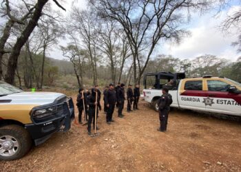 Se suma Guardia Estatal al combate del incendio forestal de la Biósfera El Cielo en Jaumave