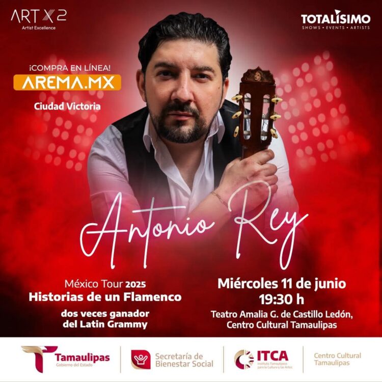 Invita ITCA a concierto del guitarrista español Antonio Rey el 9 de junio en Victoria