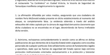 Rechaza Vocería de Seguridad que Guardias atacados dieran protección a mujer