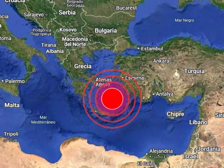 Fuerte sismo de 6.1 sacude isla de Creta en Grecia.