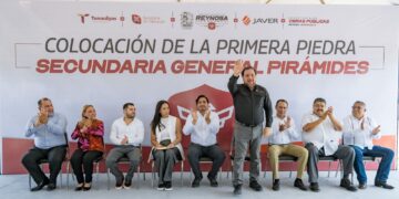 Colocan primera piedra de nueva secundaria general en Reynosa, Tamaulipas