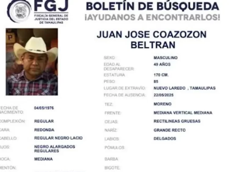 Desaparece Policía Estatal con su familia en zona ribereña de Tamaulipas