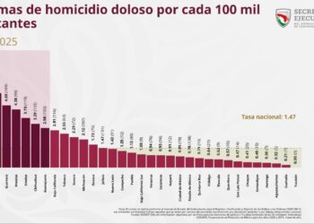 Tamaulipas, entre los cinco estados con menos homicidios dolosos