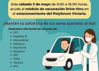 Vacunarán en “Drive Thru” el 3 de mayo en estacionamiento del Polyforum Victoria