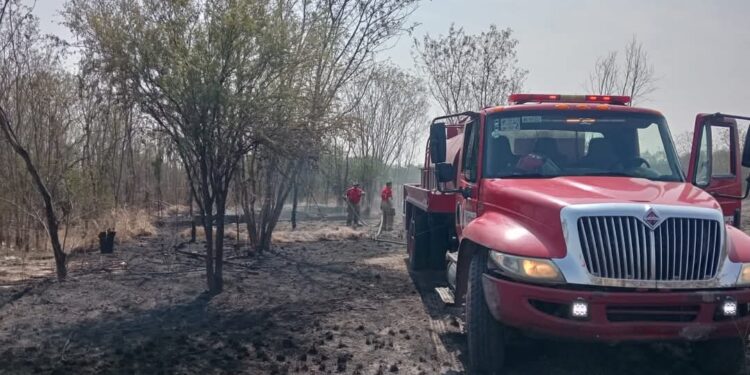 Se incendia pastizal a un costado de la carretera “Rumbo Nuevo”