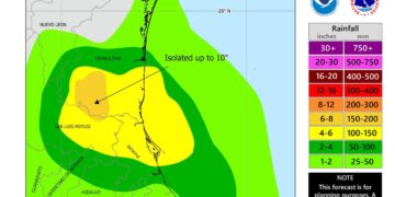 “Barry” ingresará a tierra por norte de Veracruz, Tamaulipas en alerta