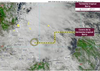 La tormenta tropical Barry muy cerca de las costas de Tuxpan y Tampico