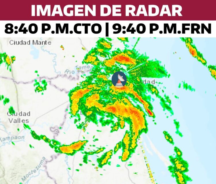 Tormenta “Barry” tocó tierra en Tampico Alto, Veracruz a las 19:00 horas