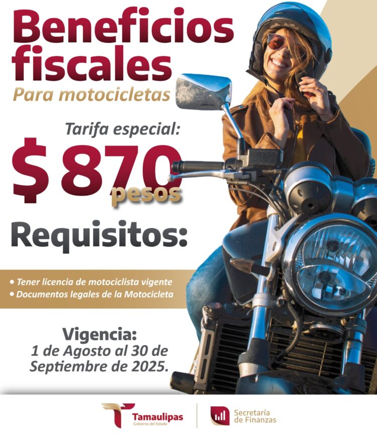 Cancelarán adeudos fiscales a motociclistas de Tamaulipas agosto y septiembre