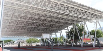 Construyen moderno gimnasio en la Normal de Educadoras de Cd. Victoria, Tamaulipas