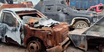 FGR destruye 23 vehículos ‘monstruos’ en Tamaulipas