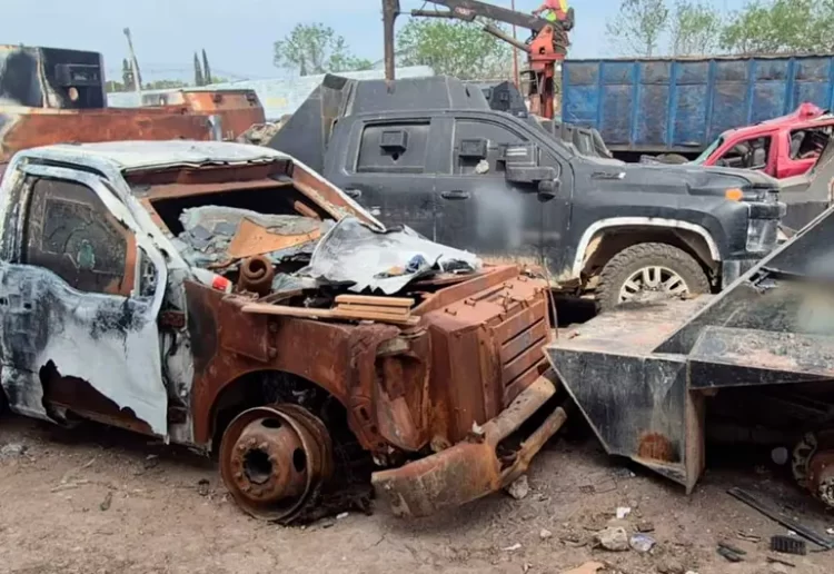 FGR destruye 23 vehículos ‘monstruos’ en Tamaulipas