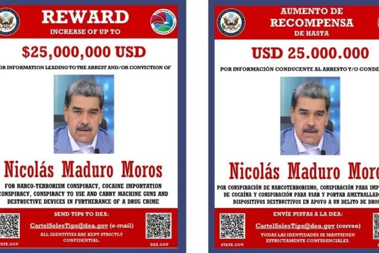 Ofrece DEA recompensa de 25 mdd por Nicolás Maduro; lo acusan de narcotráfico y terrorismo