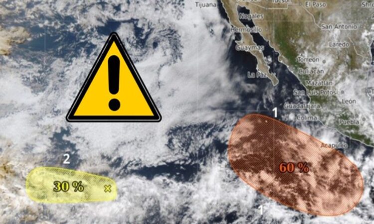 Conagua vigila 2 zonas de baja presión que podrán convertirse en ciclón