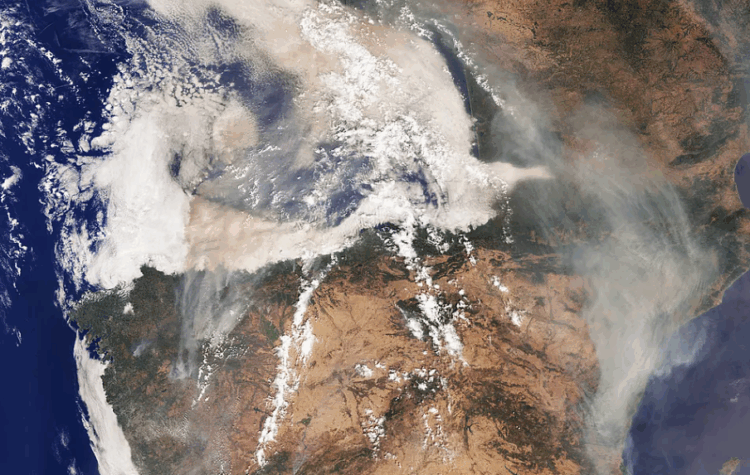 Contaminación por monóxido de carbono tras incendios forestales en Europa