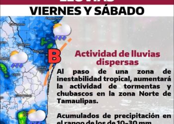 Pronostican lluvias y viento para la zona norte