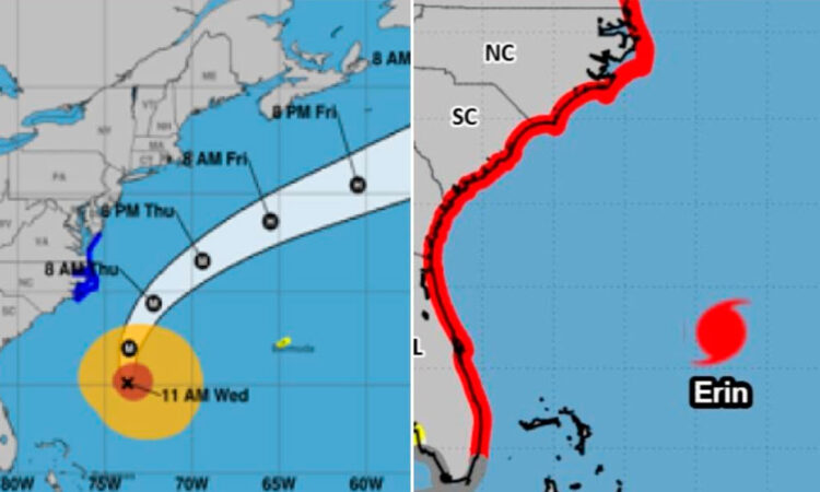Huracán Erin amenaza a toda la costa este de EU