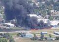 Accidente aéreo en aeropuerto de Montana deja incendio y dos lesionados