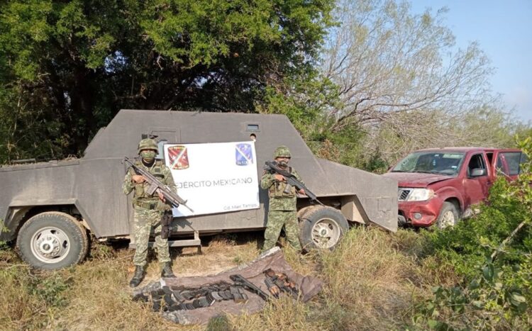 Explosivos, arsenal y “monstruos” asegurados en Tamaulipas