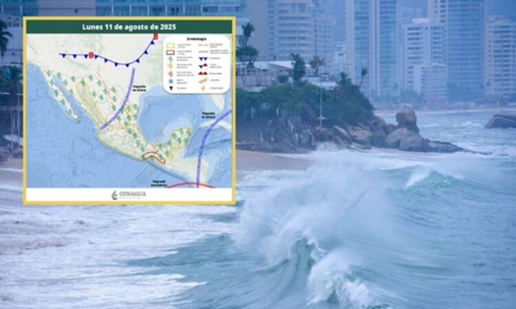 Alertan por oleaje de hasta 2.5 metros de altura en 7 estados este lunes