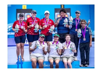 Maya Becerra, Mariana Bernal y Adriana Castillo logran oro histórico en Mundial de Tiro con Arco 2025