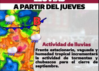 Aumentan para el jueves las posibilidades de lluvias