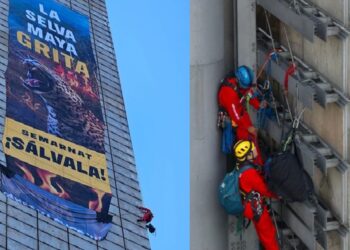 Greenpeace protesta contra el impacto ambiental del Tren Maya