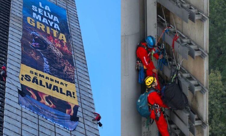 Greenpeace protesta contra el impacto ambiental del Tren Maya