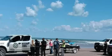 Entrenador fallece en playa Bagdad de Matamoros al tratar de rescatar a su hijo 