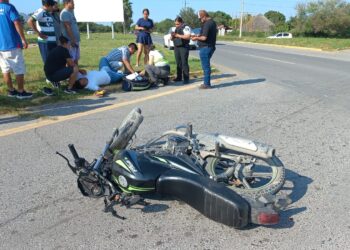 Mujer arrolla a motociclista en el Libramiento Naciones Unidas de Victoria