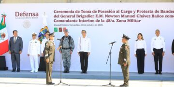 Relevo en la 48 Zona Militar; asiste gobernador Américo Villarreal a toma de protesta 