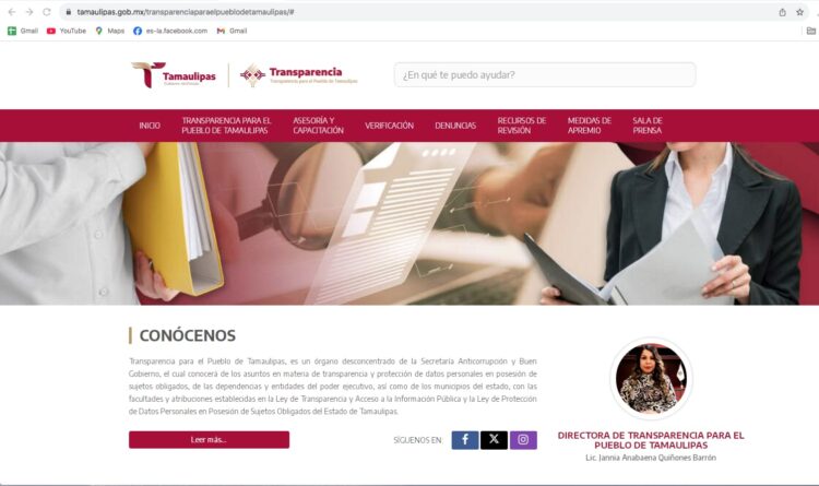 Presenta Secretaría Anticorrupción página web Transparencia para el Pueblo de Tamaulipas
