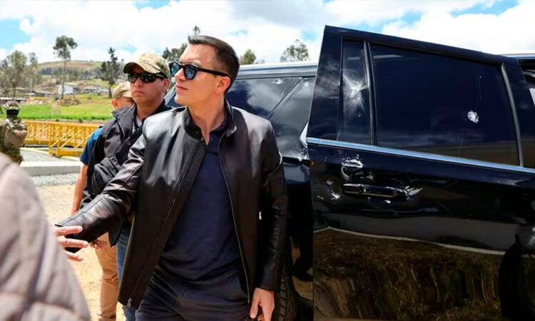 Daniel Noboa sufre ataque durante protestas indígenas