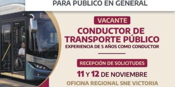 Busca STPS trabajadores para operadores de camiones de transporte público en Tamaulipas