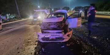 Cuatro heridos en aparatoso accidente en Libramiento “Portes Gil” de Cd. Victoria