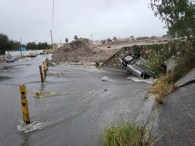 Frente frío 16 y lluvias generan inundaciones en colonias bajas de Reynosa