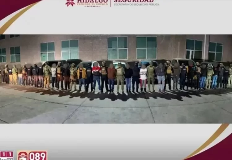 Caen 23 presuntos delincuentes durante operativo en Hidalgo