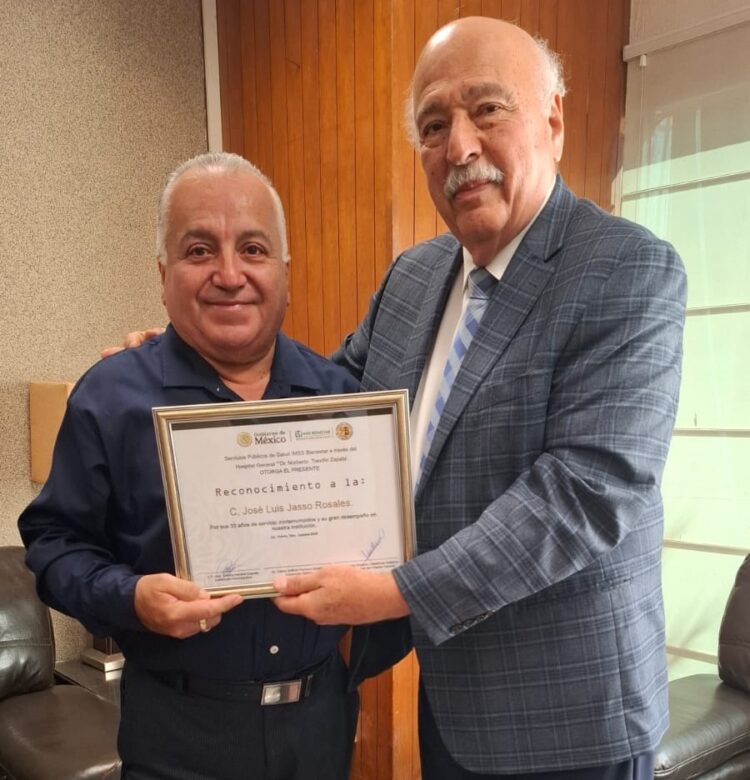Reconocen labor de servicio de José Luis Jasso Rosales en el Hospital General de Victoria