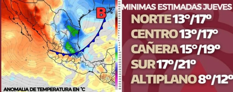 Frío y lluvia traerá el Frente Frío 16