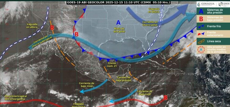 Continuarán lluvias y bajas temperaturas en Tamaulipas por el frente frío 21
