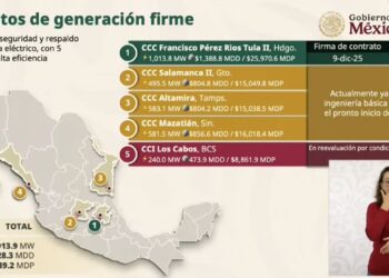 Anuncia CFE inversión de 15 mil millones de pesos en Altamira Tamaulipas para el 2026