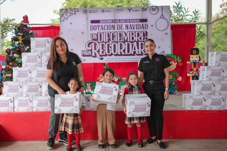 Entrega DIF Tamaulipas más de 100 mil dotaciones navideñas de desayunos escolares