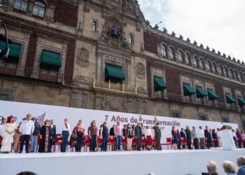 Acompaña Américo Villarreal a la presidenta Sheinbaum en celebración de 7 años de la 4T