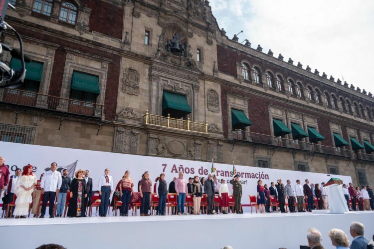 Acompaña Américo Villarreal a la presidenta Sheinbaum en celebración de 7 años de la 4T