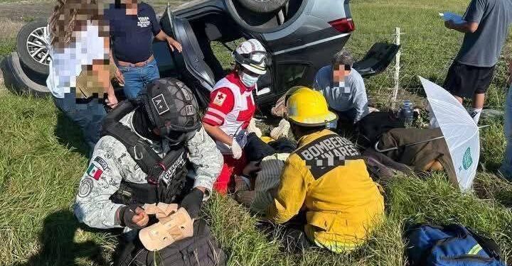 Sufre volcadura la secretaria de Bienestar en Tamaulipas